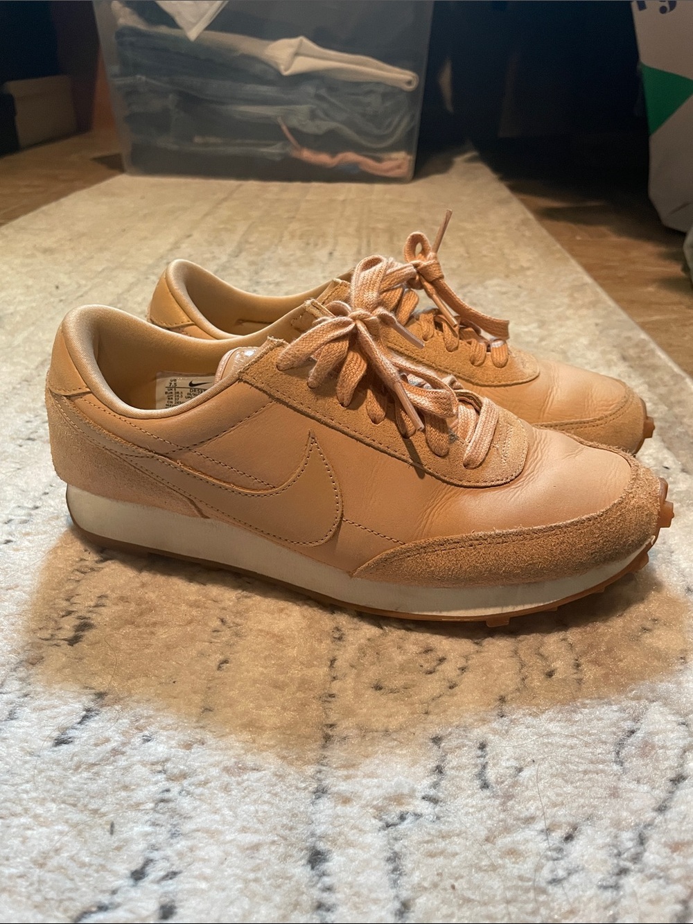 Nike Women’s Tan/Beige Leather Retro Runner Sneakers